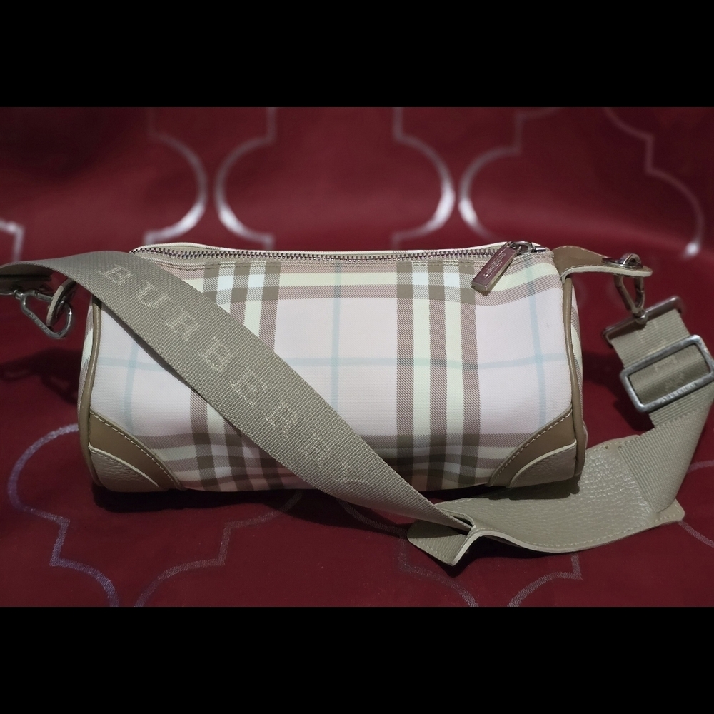 Burberry Beige and White Check Men's Bag